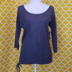 NWT-CUTE OLD NAVY DARK GREY SIDE ACCENT TIE TOP